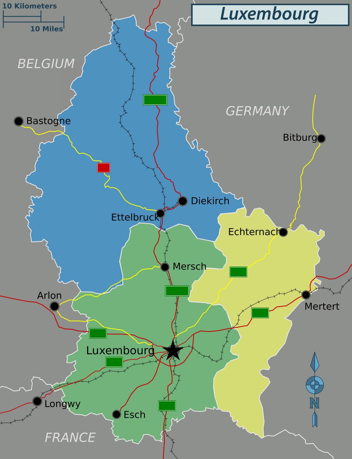 harta e Luksemburgut politike