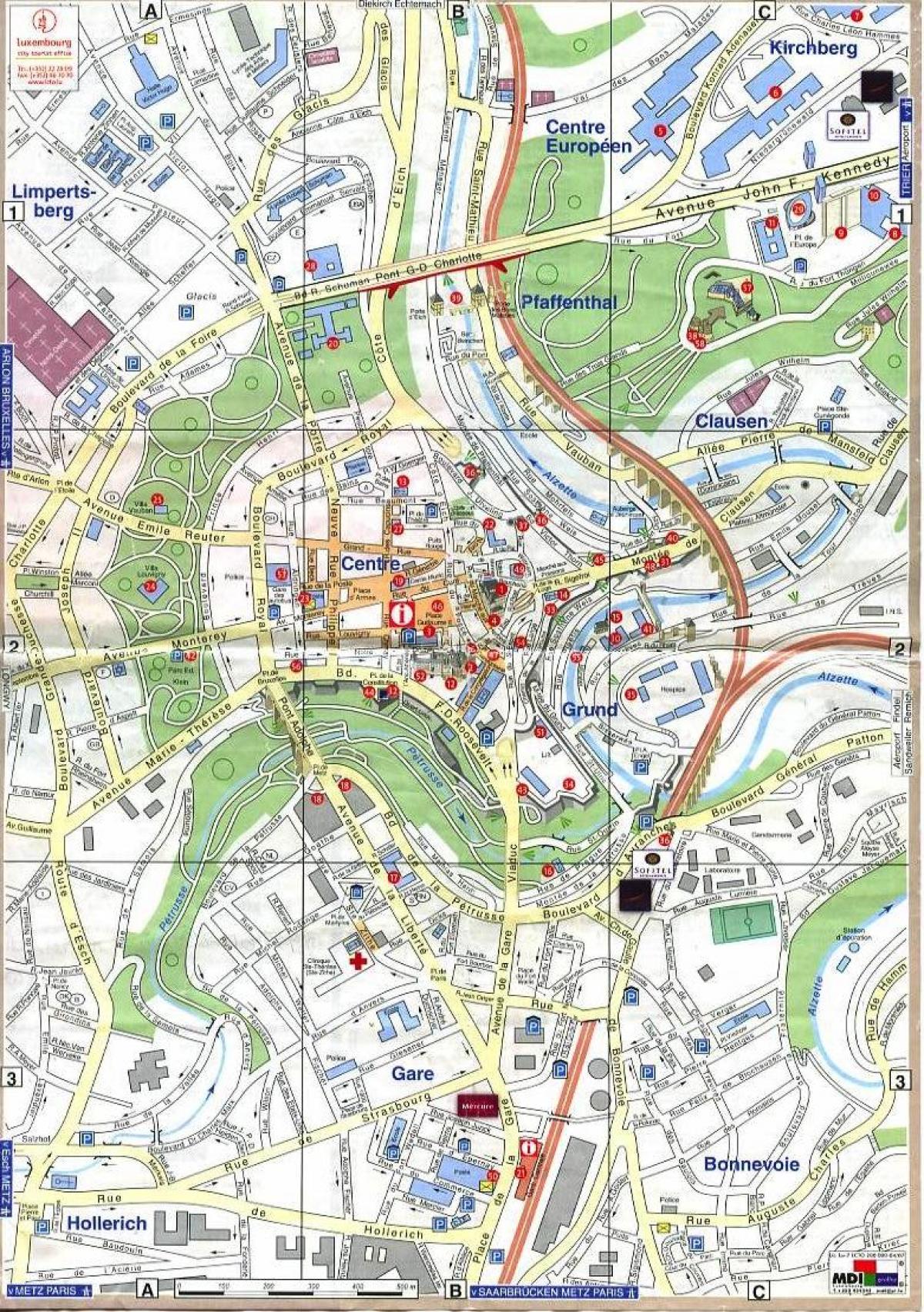 harta e Luksemburgut qytetin e vjetër
