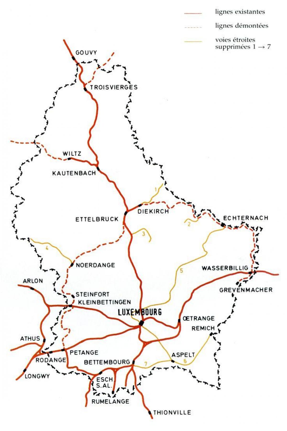 harta e Luksemburgut stacioni i trenit