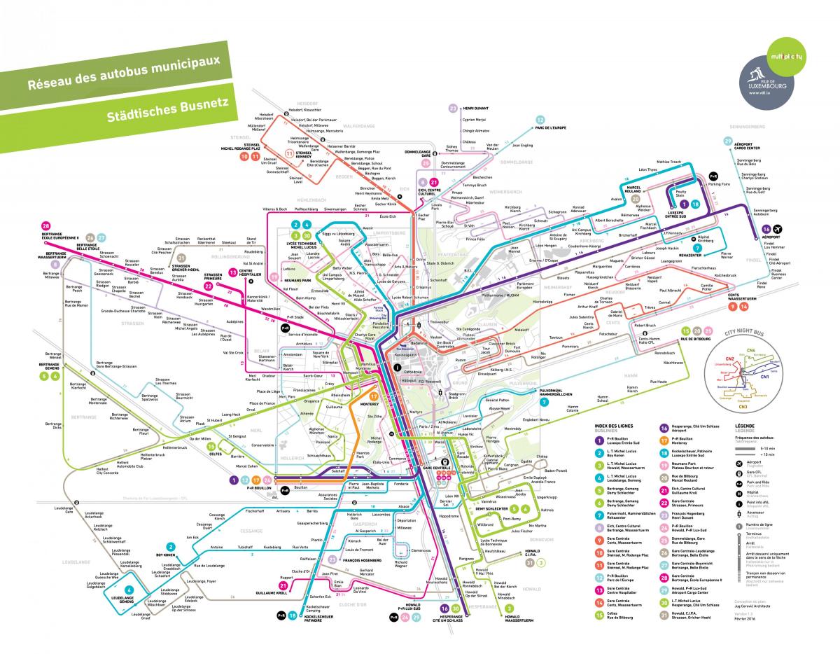 harta e Luksemburgut transportit publik
