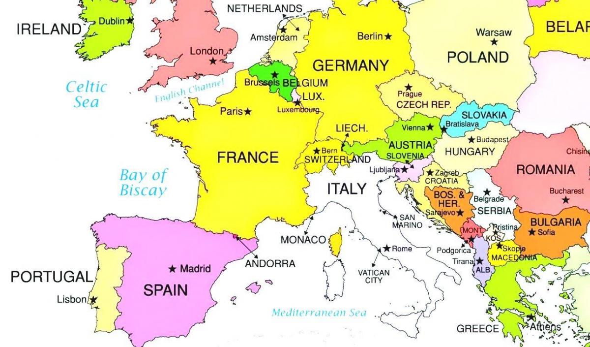 hartën e evropës, duke treguar Luksemburg